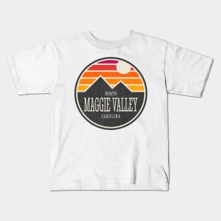 Visiting NC Mountain Cities Maggie Valley, NC Sunset Kids T-Shirt